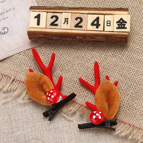 Christmas Antler Hair Clips Pendants Xmas Ornaments Merry Christmas