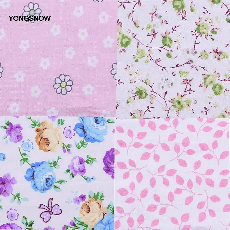 50PCS/lot 10X10cm Cotton Fabric Different Flowers Patterned Handmade