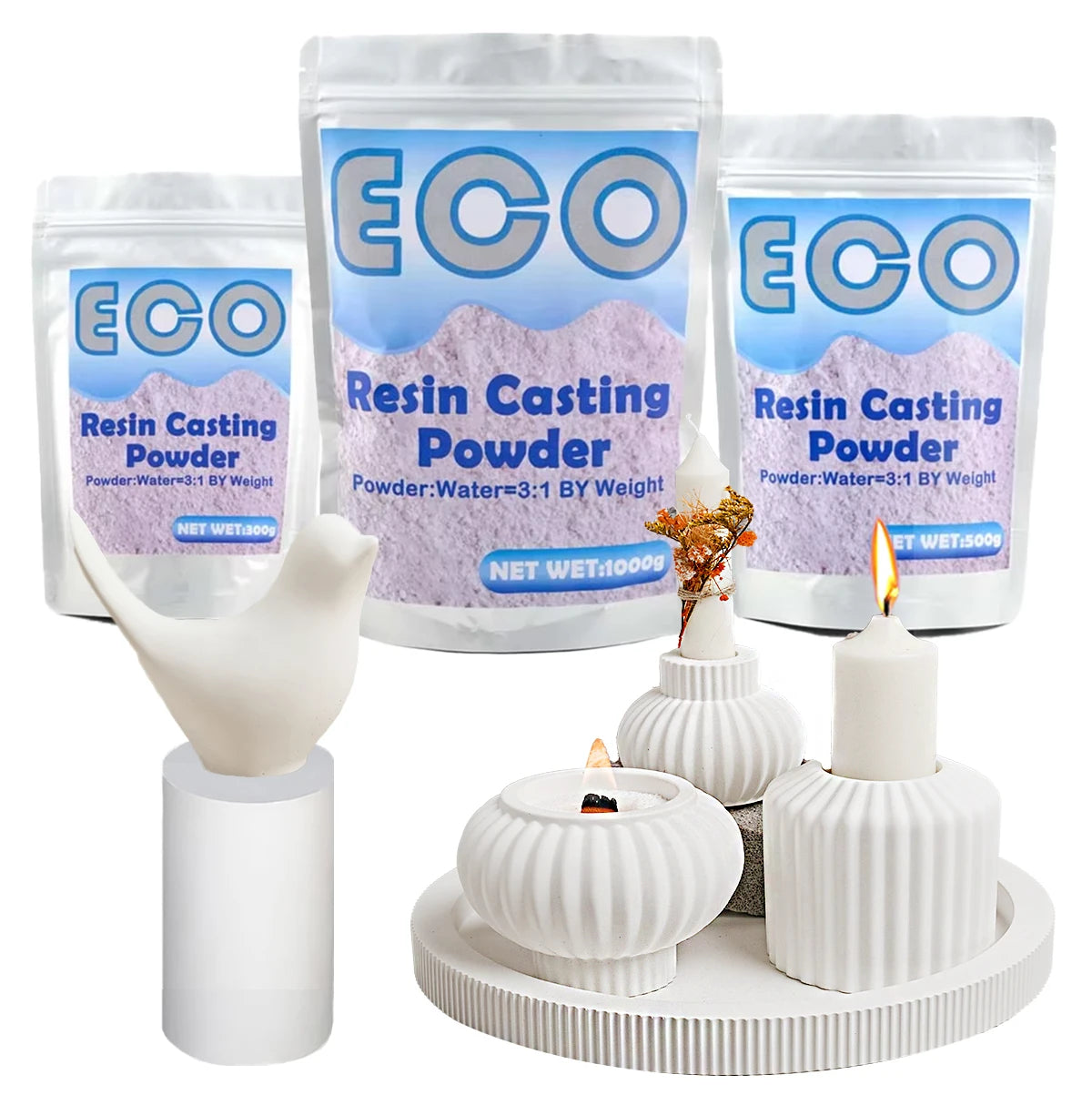 300g/500g/1000g Gypsum Powder High Density Casting Resin Powder Clay