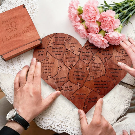 20 Reasons Why I Love You Puzzle Engraved Love Gift Home Decor