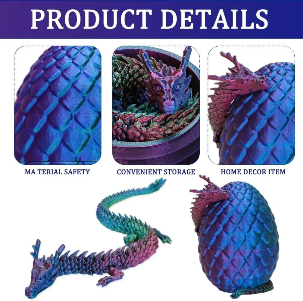 3D Mini Chinese Dragon Surprise Egg Movable Joint Tabletop Decoration