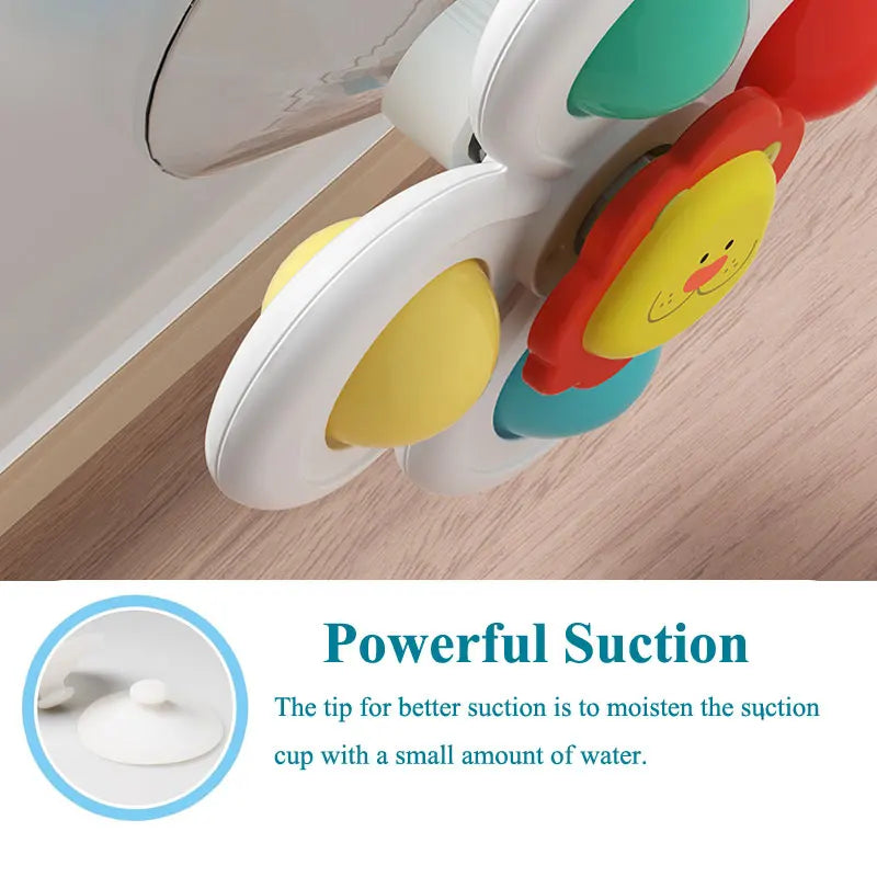 3PC Set Suction Cup Spinning Cartoon Animal Spinner Toys For Kids