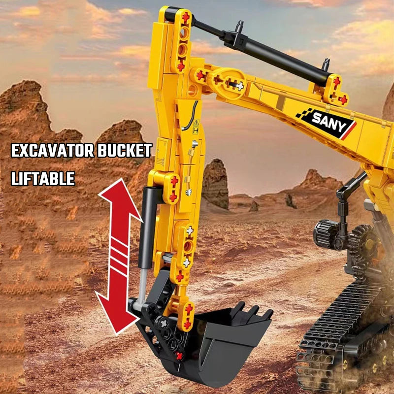 SEMBO BLOCK 1022pcs Excavator Models Building Blocks MOC City