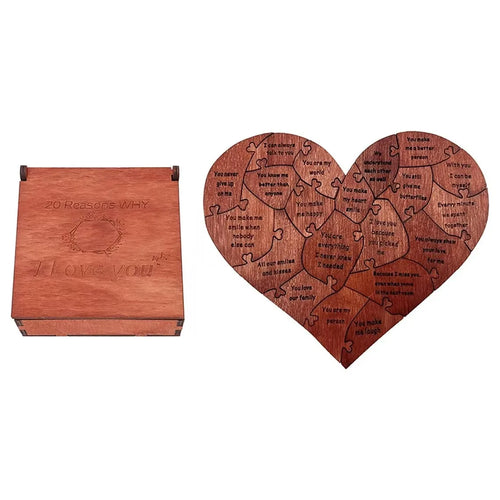 20 Reasons Why I Love You Puzzle Engraved Love Gift Home Decor