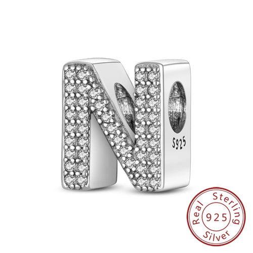 Charms Fit Original Bracelet A-Z Alphabet Charms Beads 925 Sterling