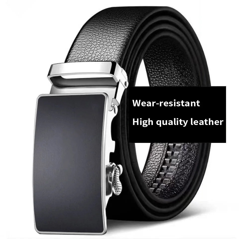 Cowhide belt, men's leather belt, automatic buckle, men's top layer,