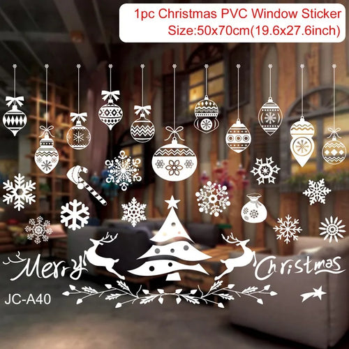 Christmas Window Sticker Merry Christmas Decorations For Home 2023