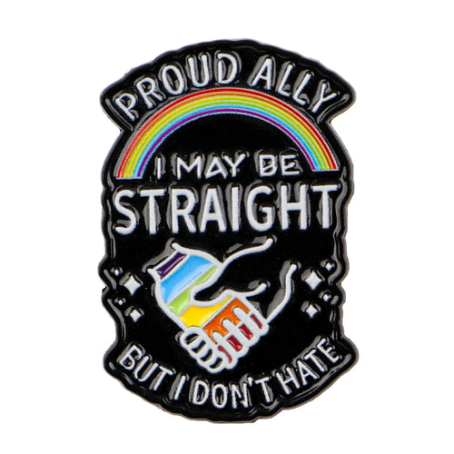 Black Cat Frog Quote Enamel Pin Rainbow Gay Brooch Badge on Backpack