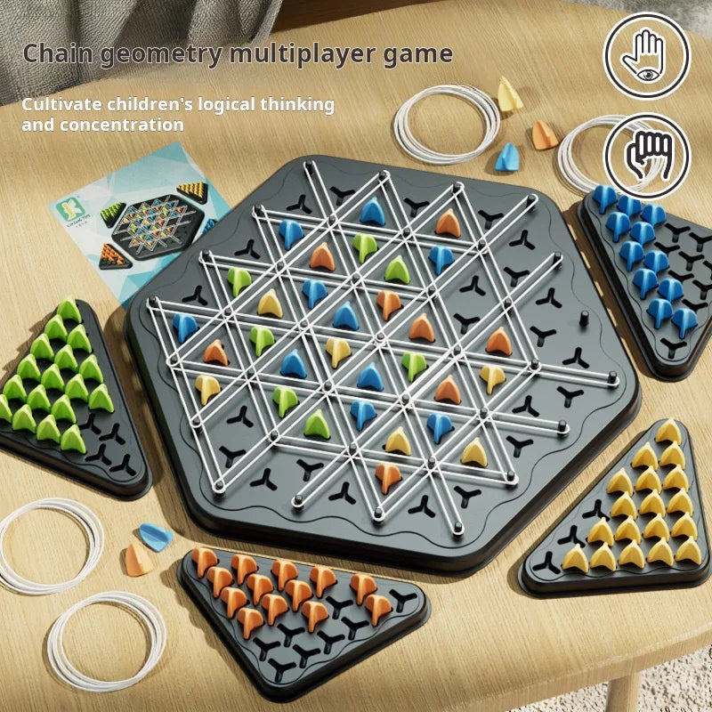 Chain Triangle Chess Game Triggle Rubber Band Game Educational