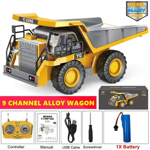 4WD Remote Control Excavator Toy Radio Controlled RC Dump Truck