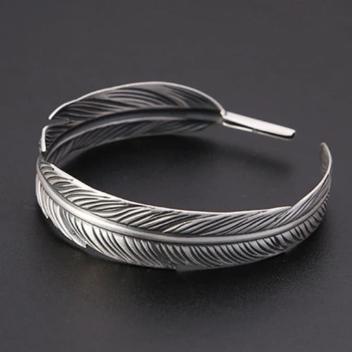XIYANIKE Vintage Thai Silver Lotus Flower Cuff Bracelet For Women Girl