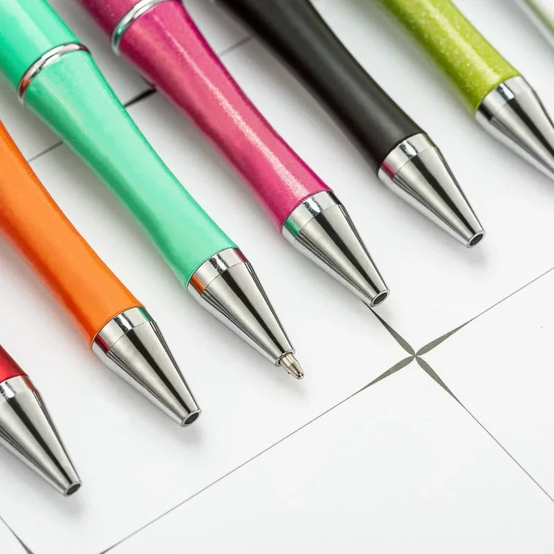 10 Pcs Mixed Beaded Ballpoint Pen Creative Beadable Pen Wedding Party