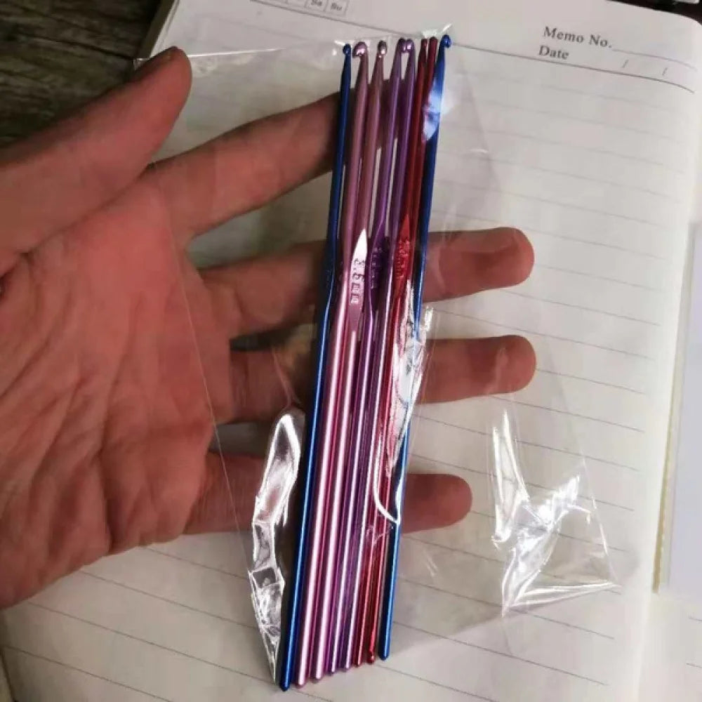 14 PCS Aluminum Knitting Needles Metal Crochet Set Mixed Hook Weave