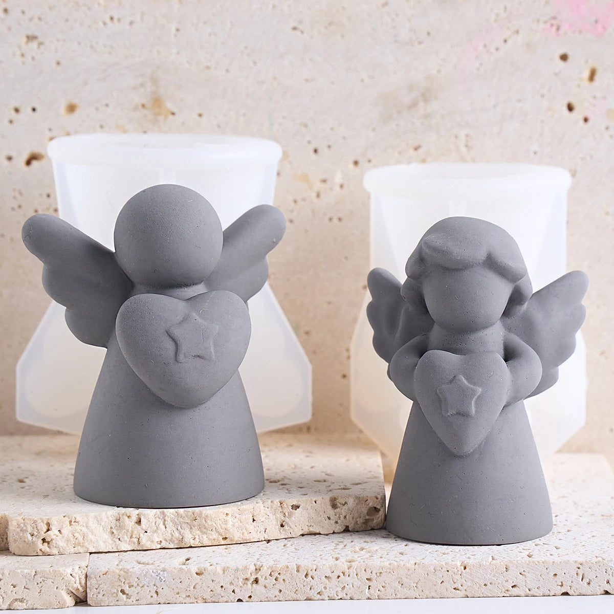 Heart Wings Angel Silicone Scented Candle Mold DIY Girl Sculpture