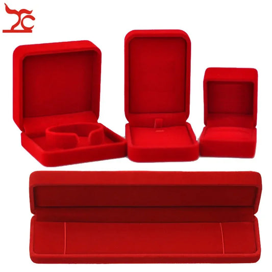 Quality Wedding Jewelry Storage Case Amazing Red Velvet Ring Earrings