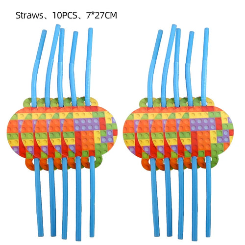 Building Blocks Theme Party Decor Supplies Disposable Tableware Cup