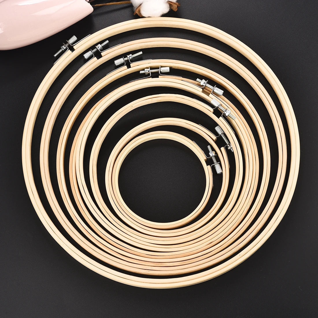10pcs/Set 10-30cm Wooden Embroidery Hoops Frame Set Bamboo Embroidery