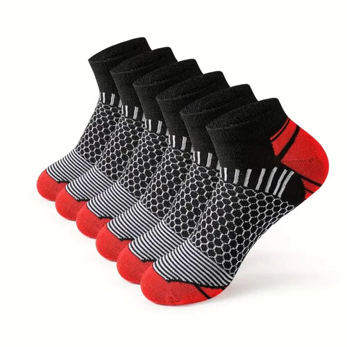 6 Pairs High Qualit Athletic Socks Men's Ankle Socks Running Cyclling
