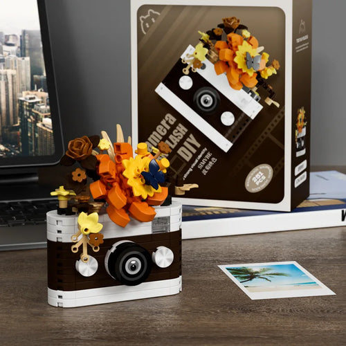 SLR Camera Mirror Flower Model Building Block Set - Creative Trendy