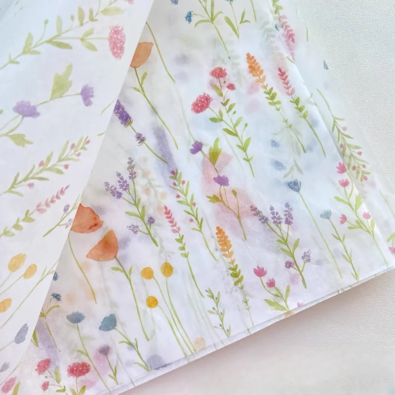 20 Sheets Lavender Print Tissue Paper - Semi-Transparent Perfect for
