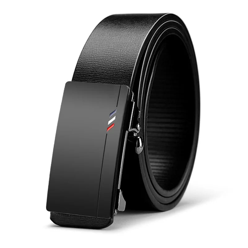 Men's Fashion Belt With Toothless Automatic Buckle Suitable For