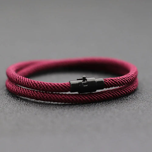 New Minimalist Men Rope Bracelet Double Layer Survival Braclet Homme