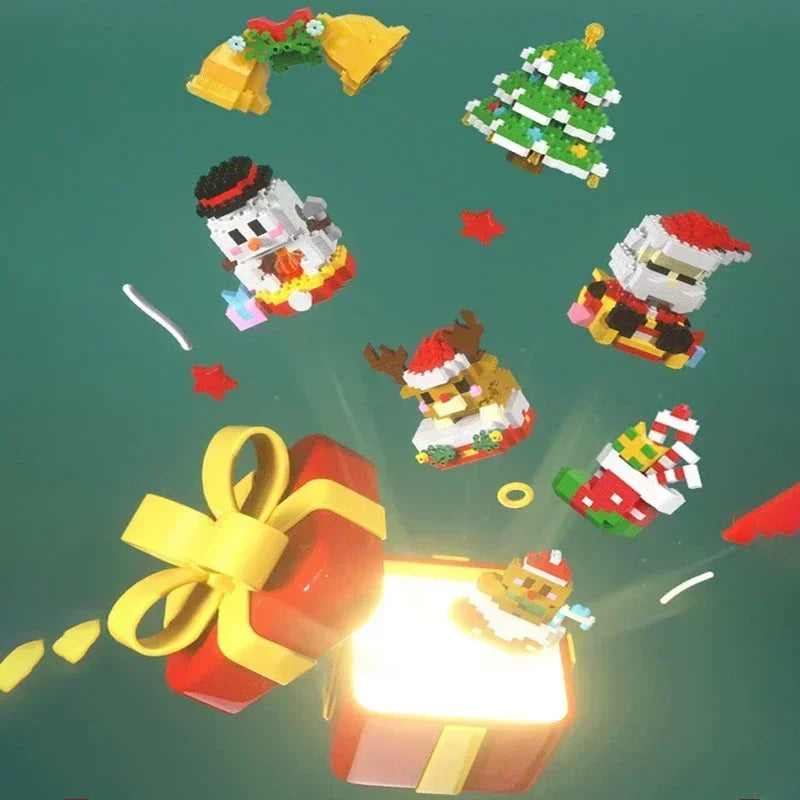 Christmas Gifts Micro Building Block Series Santa Claus Reindeer