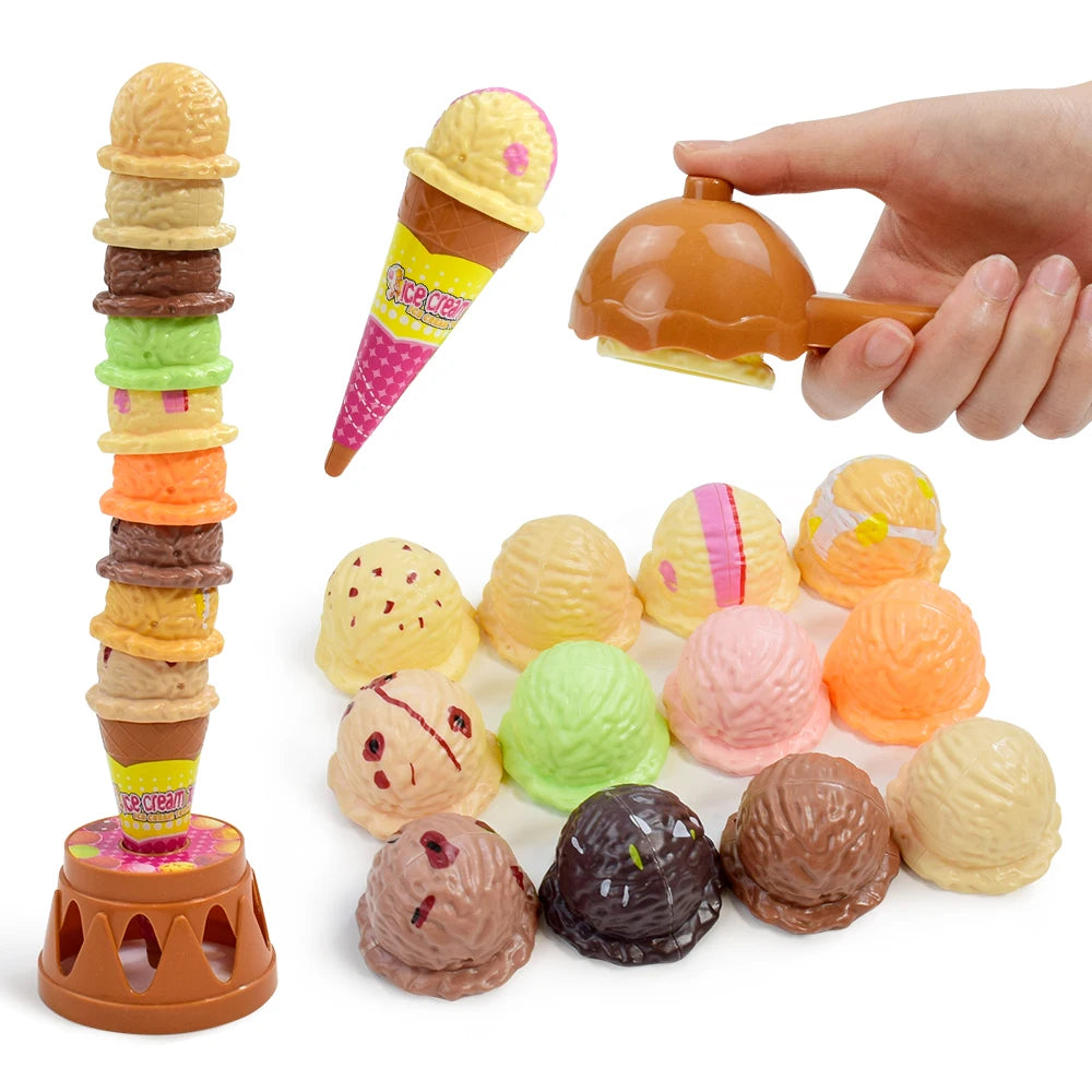 Children Simulation Food Kitchen Toy Ice Cream Stack Up Play Kids