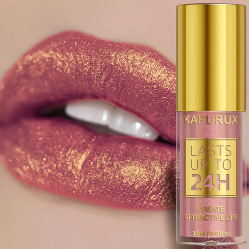 14 Colors Glitter Metallic Lip Glaze Shiny Long Lasting Lip Gloss