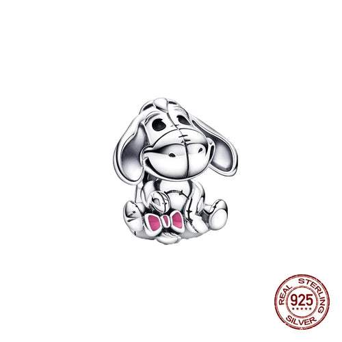 New S925 sterling silver Disney Mickey Mouse pendant bead suitable Fit