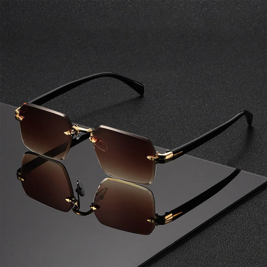 Classic Unisex Fashion Sunglasses Frameless Trendy Eyewear for Holiday