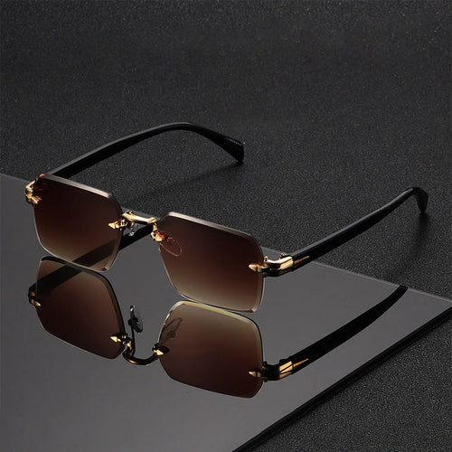 Classic Unisex Fashion Sunglasses Frameless Trendy Eyewear for Holiday