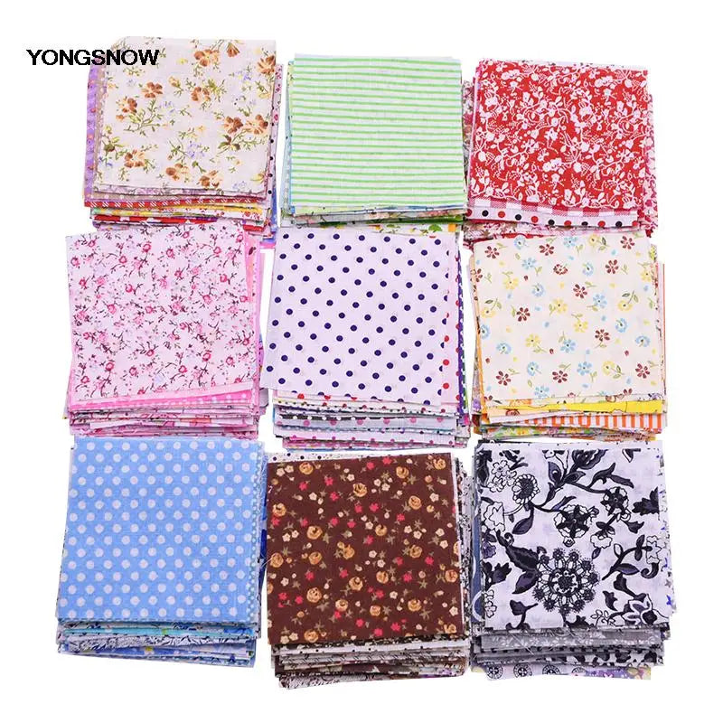 50PCS/lot 10X10cm Cotton Fabric Different Flowers Patterned Handmade