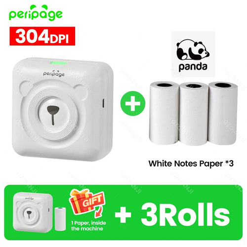 300DPI Peripage A6 58mm Mini Bluetooth Notes Label Sticker Printer
