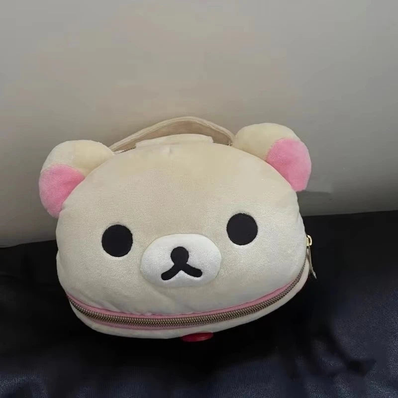 Kawaii Rilakkuma Bear Elliptical Stereoscopic Pencil Bag Portable