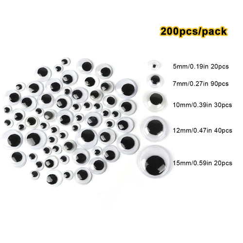 100pcs/200/550pcs Self-adhesive Googly Wiggle Eyes for DIY