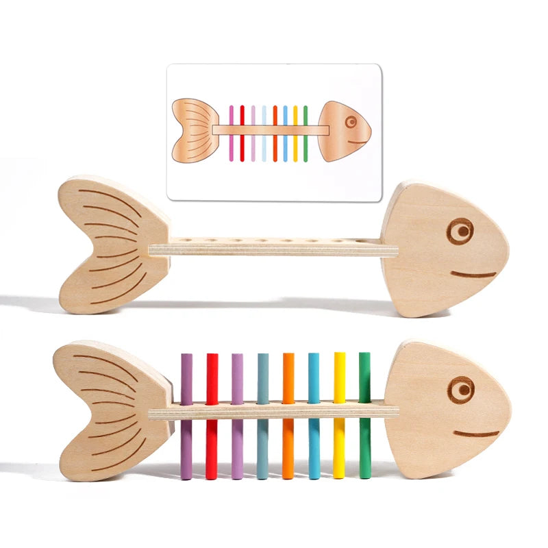 Montessori Color Matching Sensory Toys Wooden Balance Stick Fine