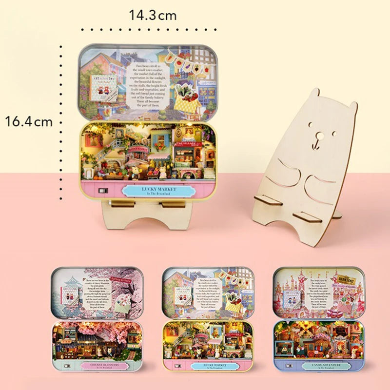 DIY Wood DollHouses Handmade Funny Box Theatre Miniature Box Cute Doll