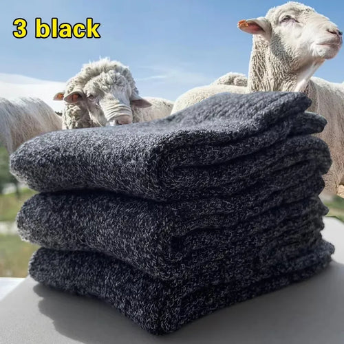 3/5 Pairs Of Thick Woolen Socks For Men, Autumn And Winter Stockings,