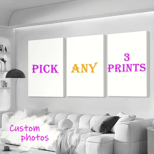 3pcs/set Custom Canvas Printing Personalized Photo Suitable for Family