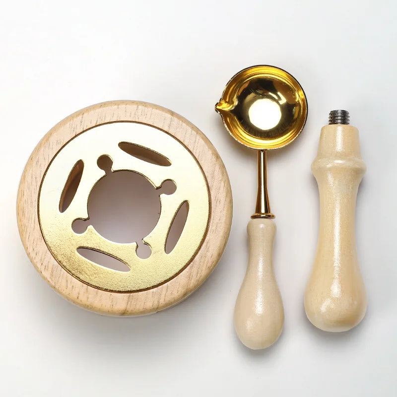 2/3pcs Wax Seal Set Wood Wax Melting Lacquer Furnace With