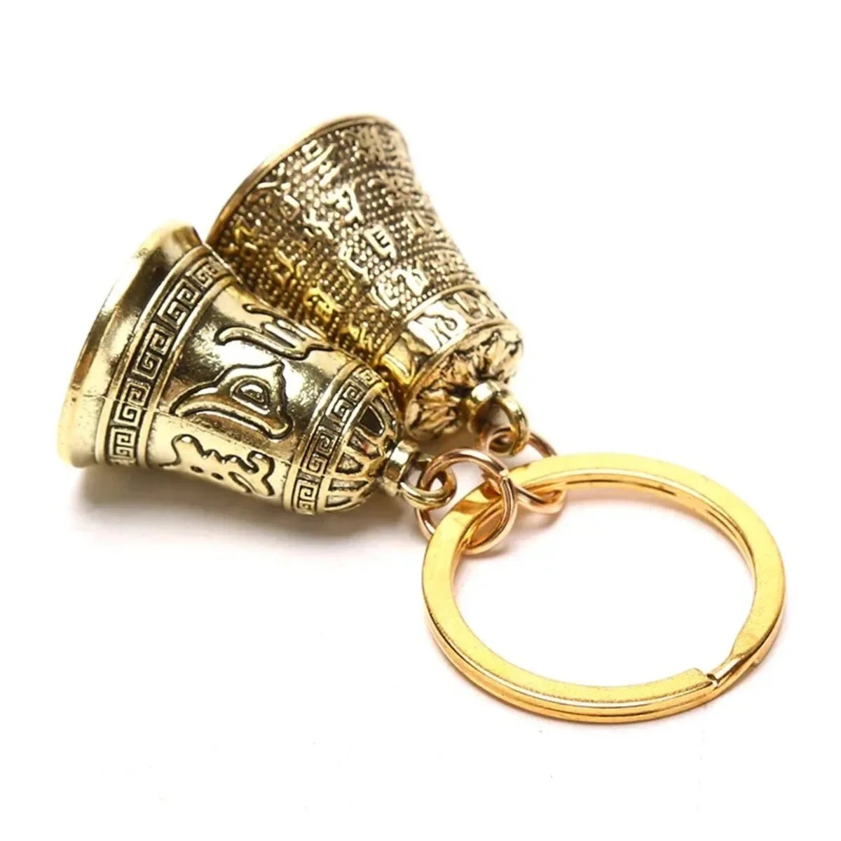 Fashion Six-Character Carved Bell Keyfob - Car Bag Keychain - Party