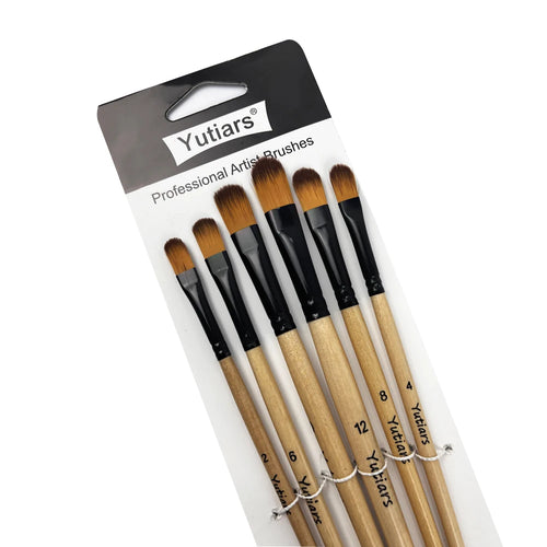 Yutiars Professional Artist Paint Brush Set - 6 PCS, Nylon Bristles