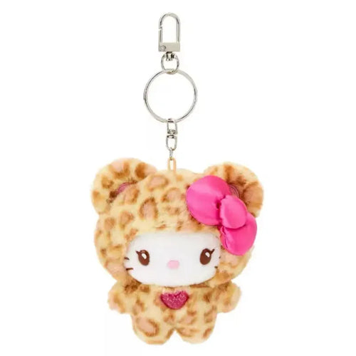 Sanrios Leopard Print Bear Series Hello Kitty Keychain Pendant Cartoon