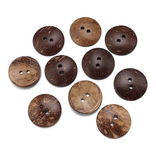 10-100Pcs Natural Coconut Shell Button Round 2-Holes Buttons for