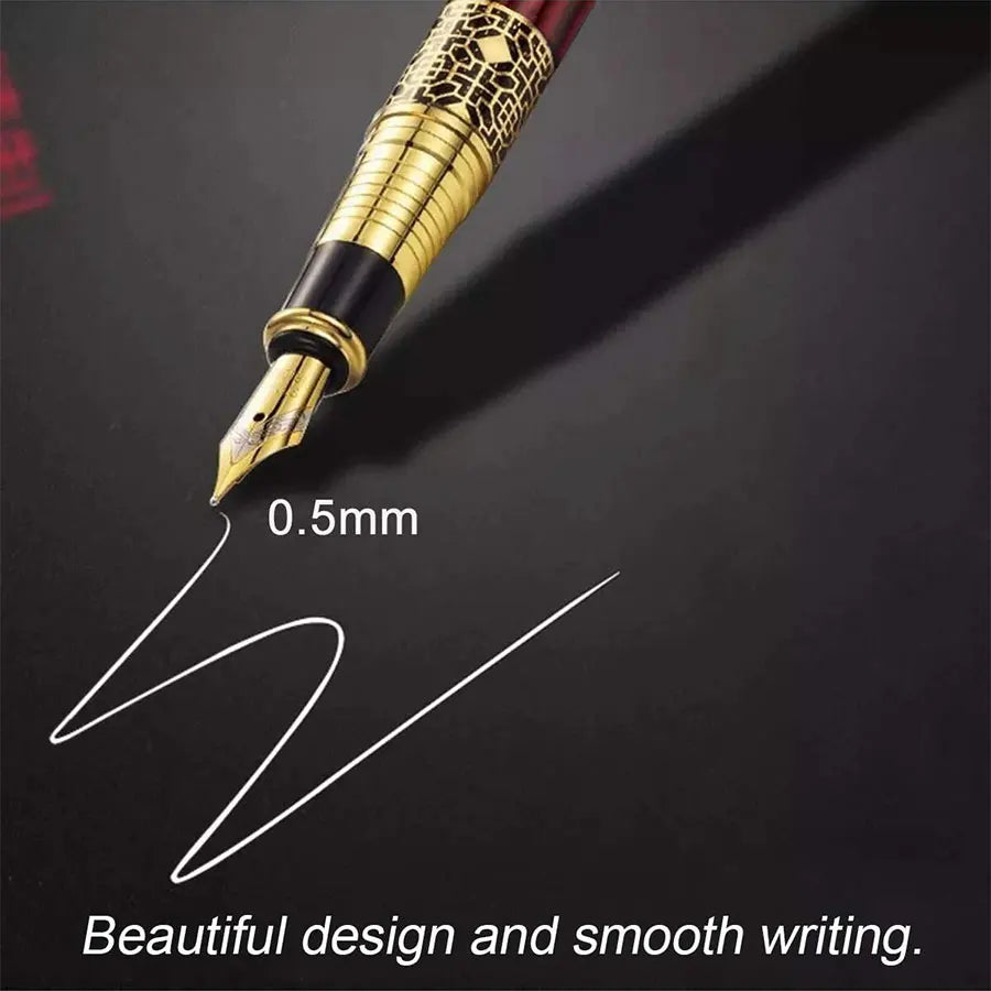 1-100Pcs/Set Retro Metal Fountain Pen Replaceable Ink Elegant Gift for