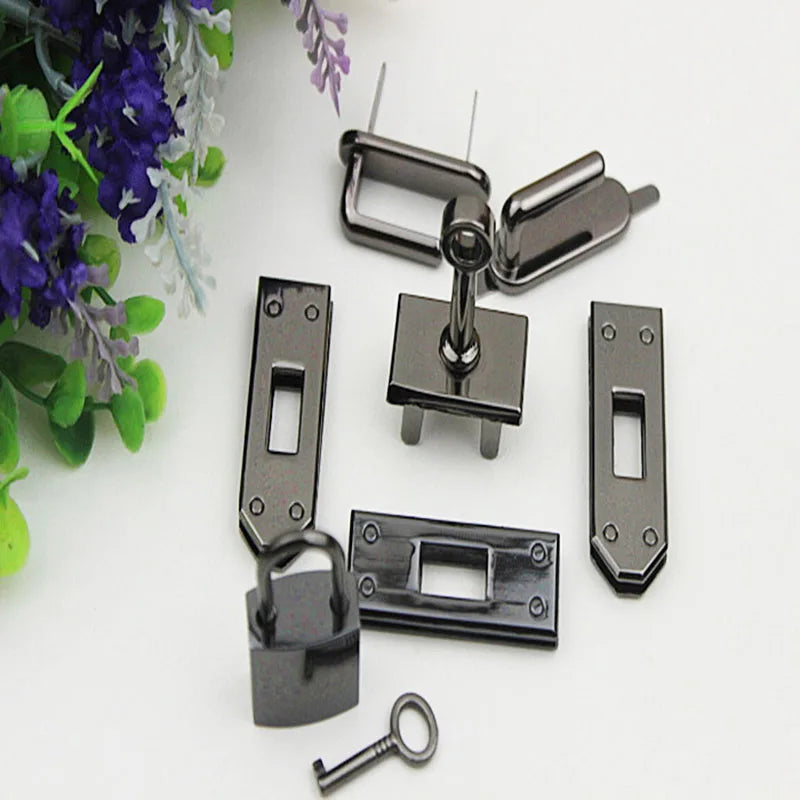 1 Set( 7 pcs) 45mm 4 Colors Metal Bag Lock Hardware Accessories