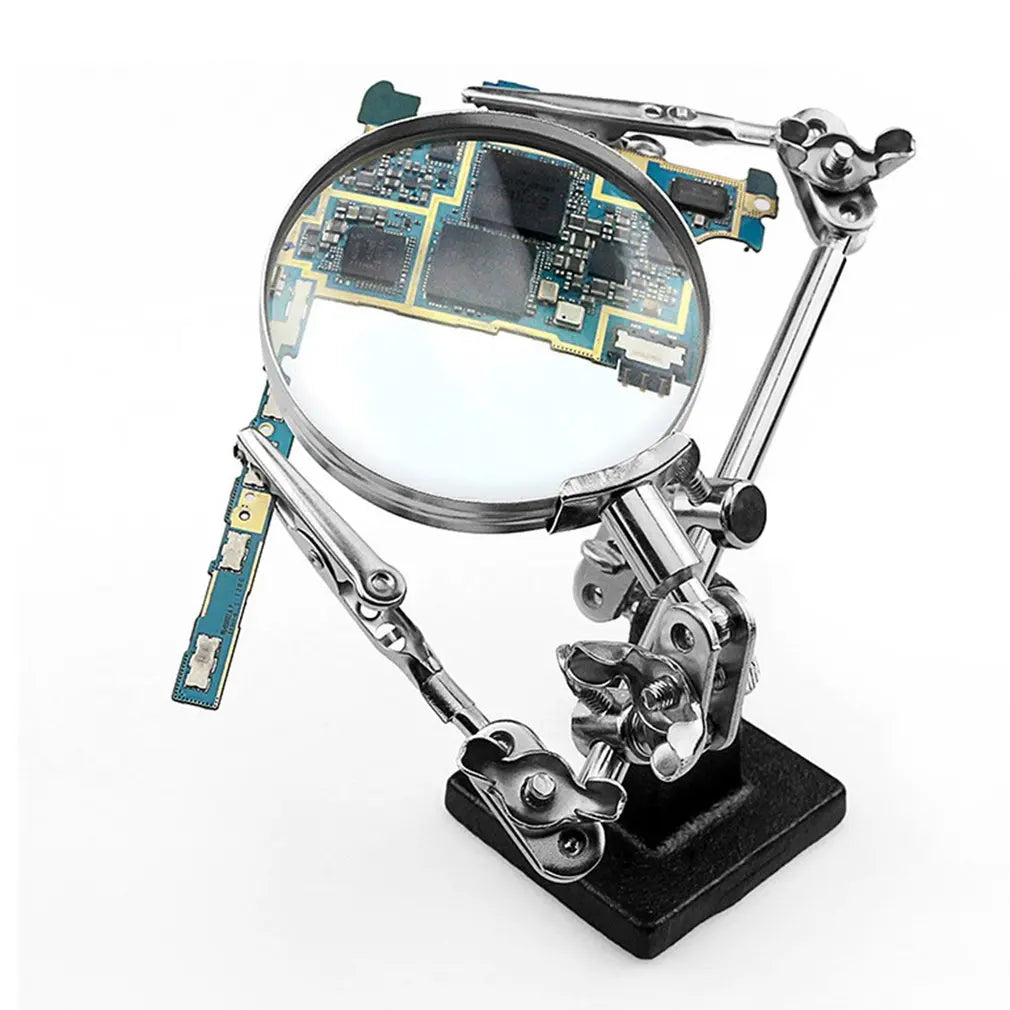 Helping Hands Magnifier Stand with Dual Alligator Clips Adjustable 5X