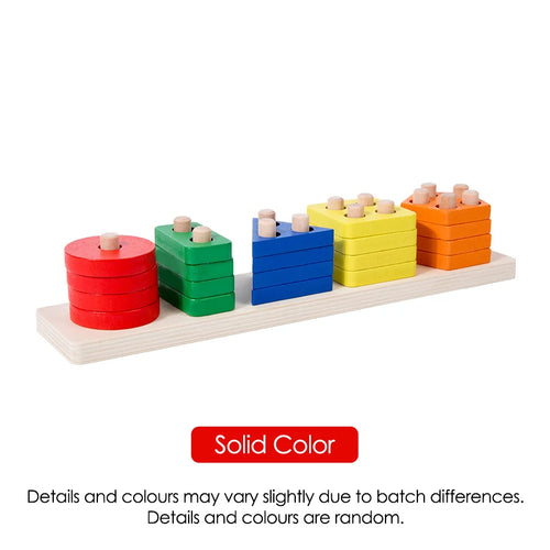 Montessori Wood Toys for Kids Wooden Sorting Stacking Toys for Baby