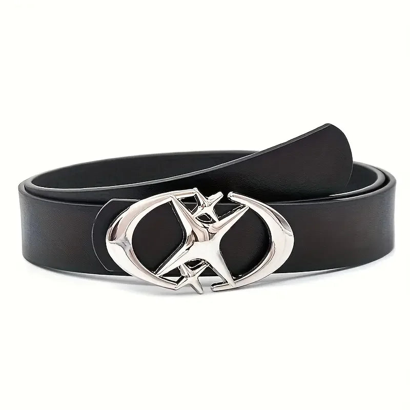 Stylish Oval Cross Metal Buckle Belt - Durable, Simple, and